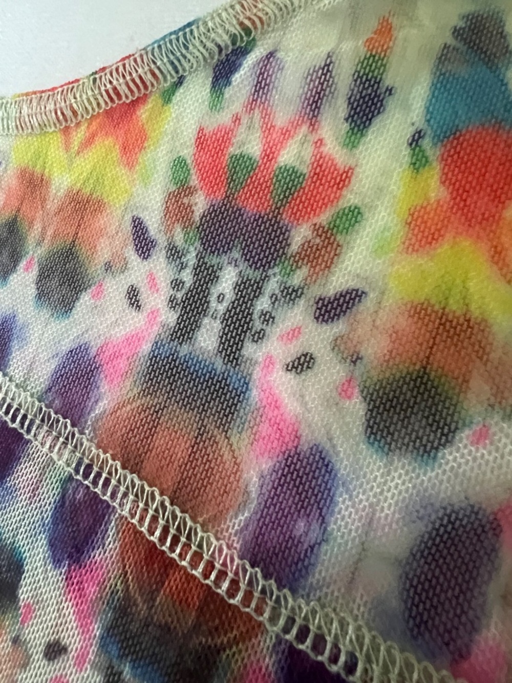 Natural Life Sloane Mesh Long Sleeve Top - Fuchsia Tie Die Sz Large - Picture 5 of 14